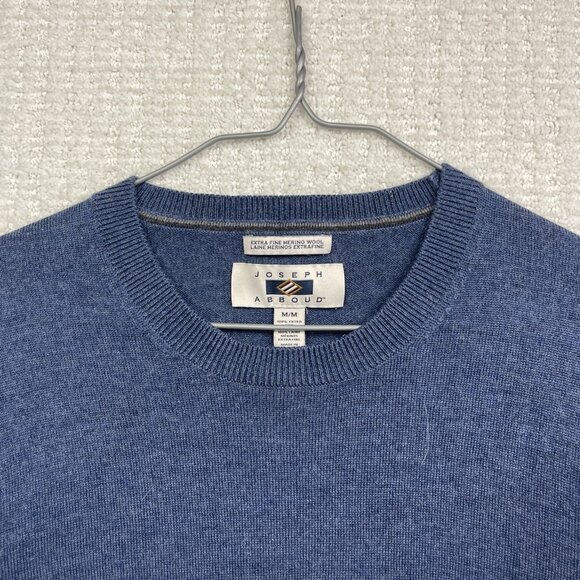 Joseph Abboud Long sleeve Sweater Fine Merino Wool Light Blue Preppy Mens Sz M - Picture 2 of 11